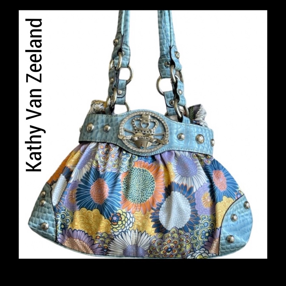 Kathy Van Zeeland Multi color Floral Handbag